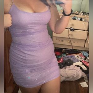 Windsor Purple Bodycon Mini Dress Scoop Neck Sleeveless